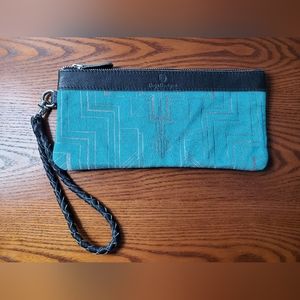 OOAK Daja Designs Handmade Leather Blue Wristlet Wallet